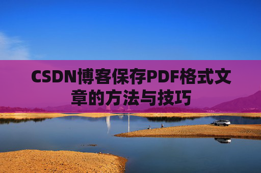 CSDN博客保存PDF格式文章的方法与技巧